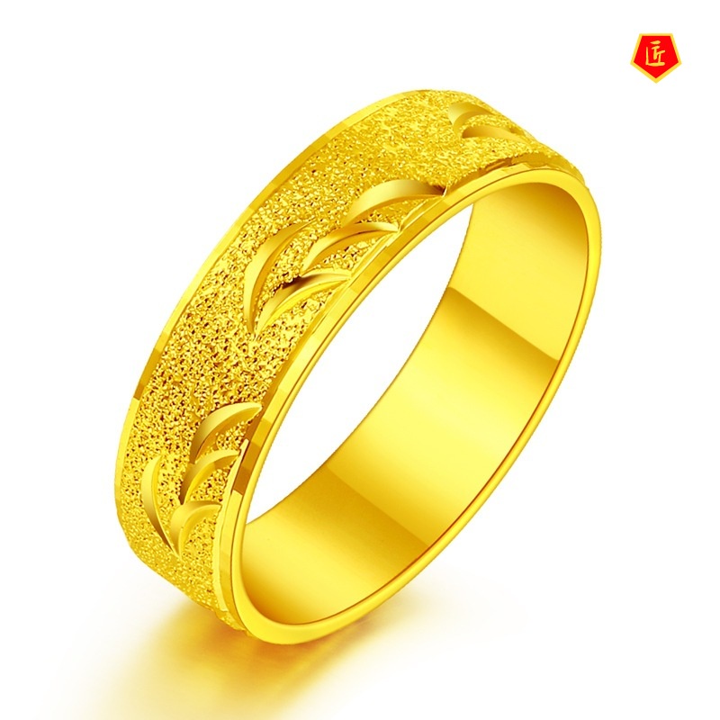 [Ready Stock]Personalized Simple Gold Ring Men's Fashion Ornament