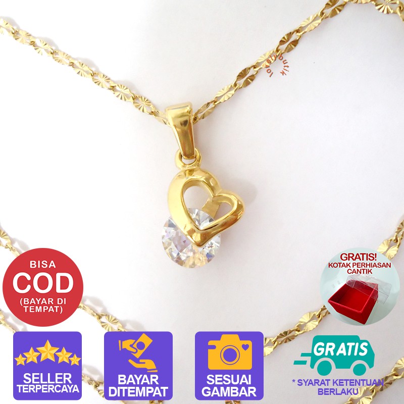 Lovelybutik - kalung Emas Titanium Anti Karat | De4 Kalung Titanium Anti Karat Model Terbaru Cw