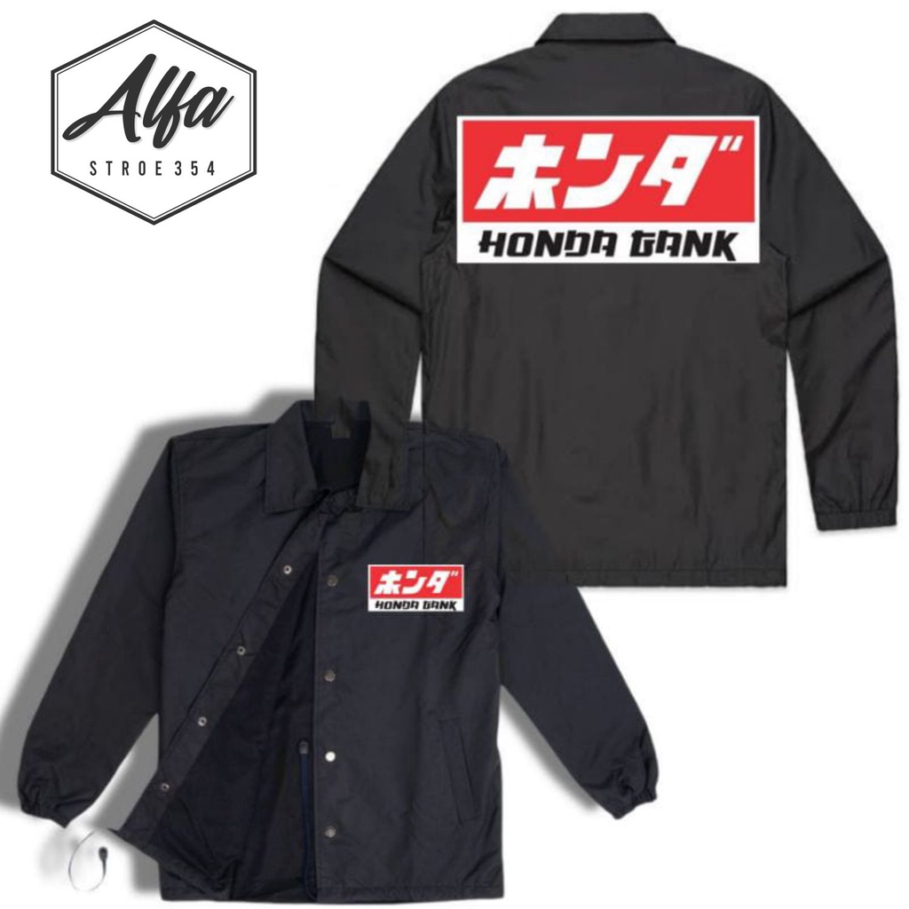 coach jaket HONDA GANK logo tulisan jacket parasut inc . / taslan waterproof anti air ❌ bomber polos