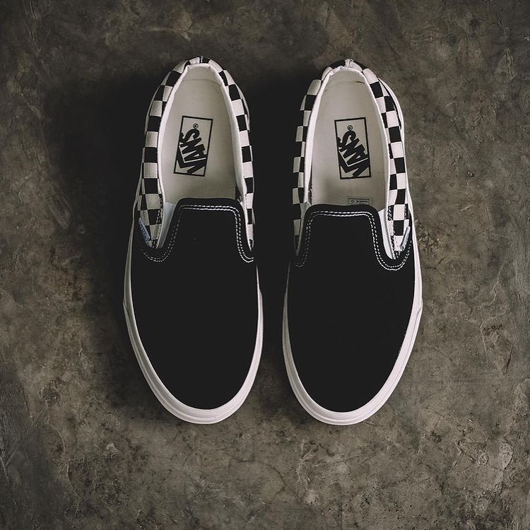 Sepatu Vans Slip On Sidewall Checkerboard Black White Classic