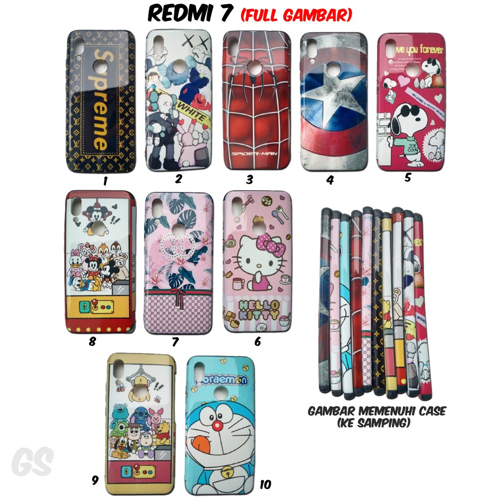 CASE HARDCASE Redmi 7a  Full Print Gambar Karakter Case Full Gambar