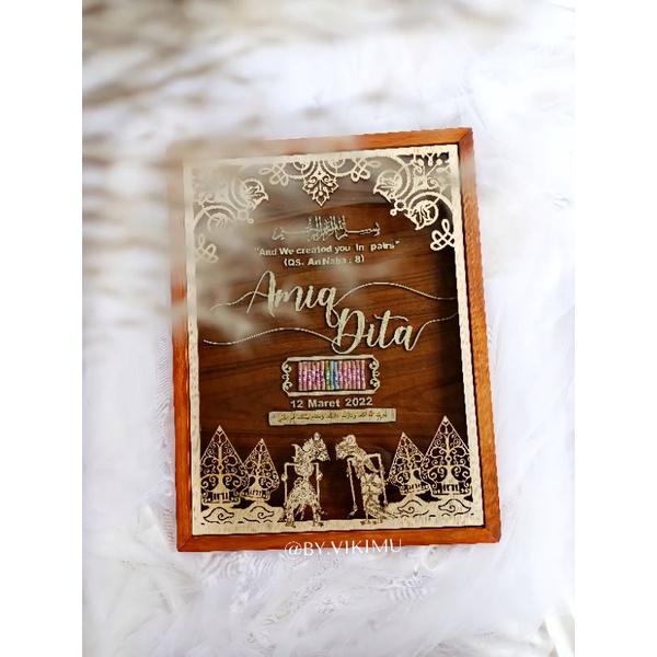 Frame Mahar wayang / Mahar kayu lasser cutting / figura mahar / mahar rustic