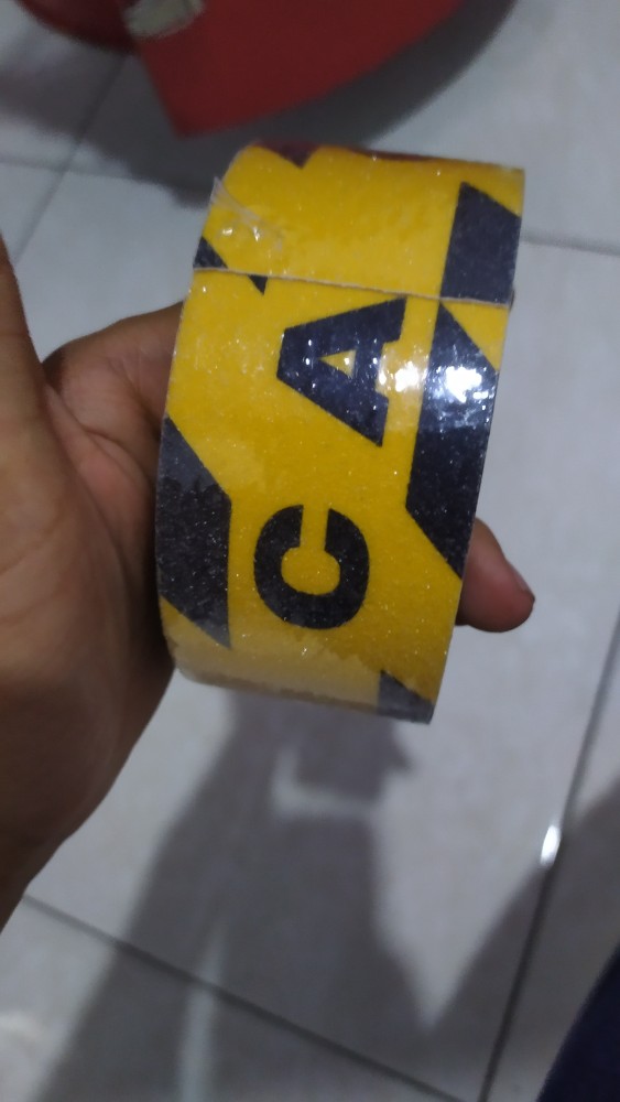 Safety Walk Tape Anti Slip Lantai Tangga / Anti Licin - Kuning Hitam Caution Watch Your Step