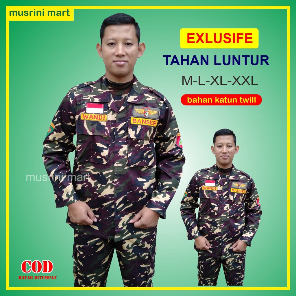 Baju Seragam Banser Pdl Nasional Exlusife Anti Luntur Bahan Katun Twill Jahitan Rapi Free Bet Lengka