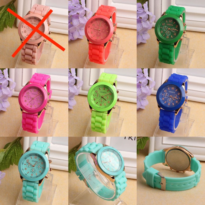 Geneva Fashion Rubber Jam Tangan Wanita - Orange - KRT