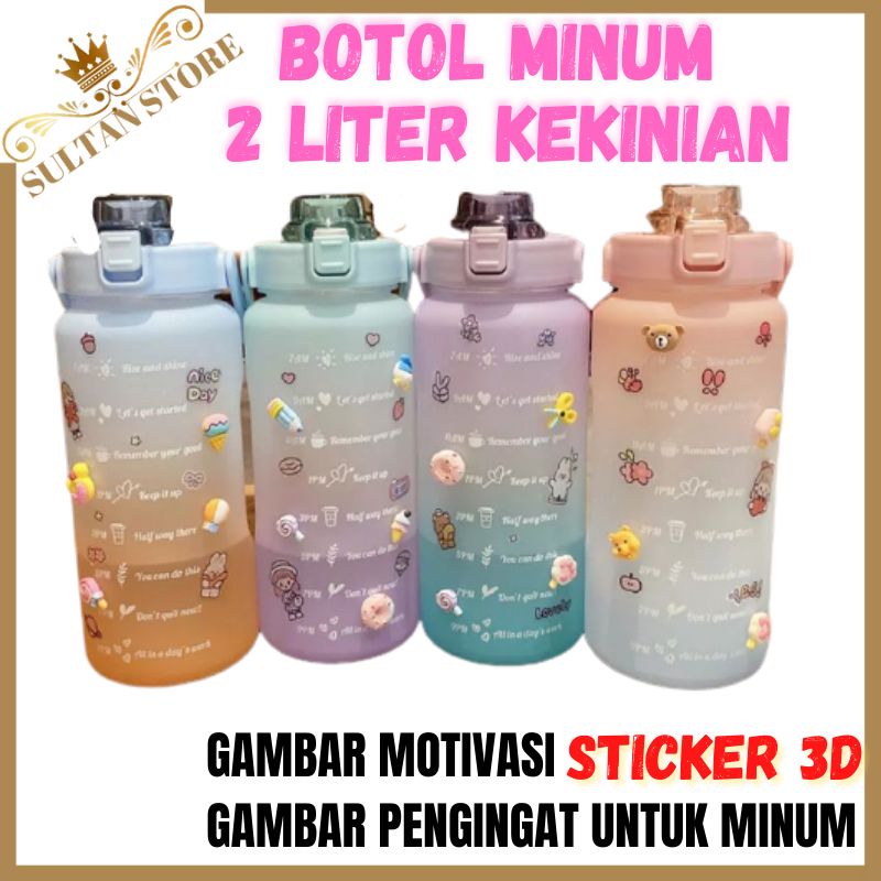 Botol Minum 2 Liter Lucu Kekinian Tempat Minum 2 Liter Botol Minum Tempat Minum Anak Lucu 1 Liter anak karakter sedotan bpa free tupperware