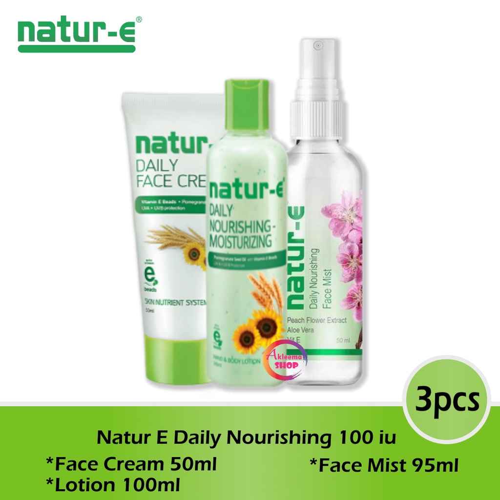 Paket Natur-e Hijau 3pcs(Face Mist 95ml+Face Cream 50ml+HBL 100ml)