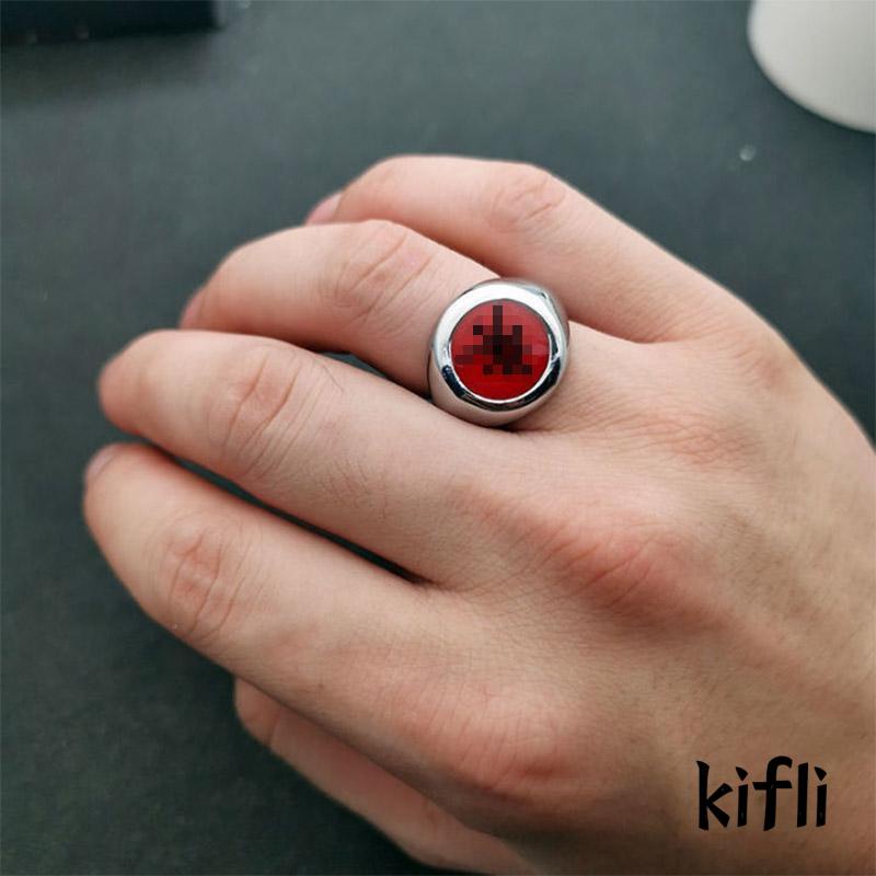 Cincin Model Terbuka Adjustable Desain Kartun Anime Naruto Untuk Cosplay