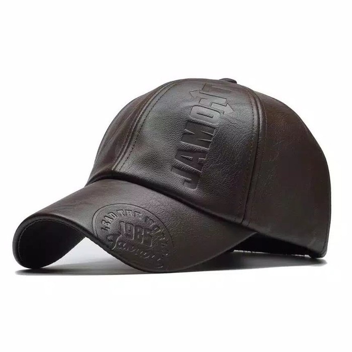 Topi Pria Topi Pria Kulit Asli Jamont Sport Baseball - Hitam(J5O1) Topi Baseball Polo Topi Pria Orig