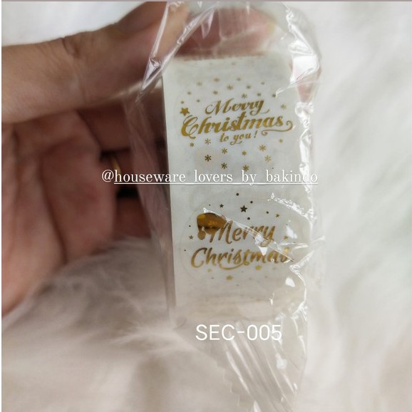 Kingsbakeware 1 Roll (500pcs) Stiker Label 2.5cm Edisi Christmas untuk cookies packaging/kado