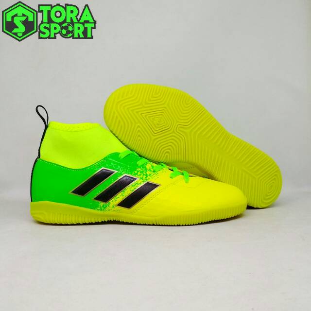 Sepatu Futsal Anak Adidas Ace Boot Hijau Kuning List Hitam Size 34 35 36 37 38 Grade Original