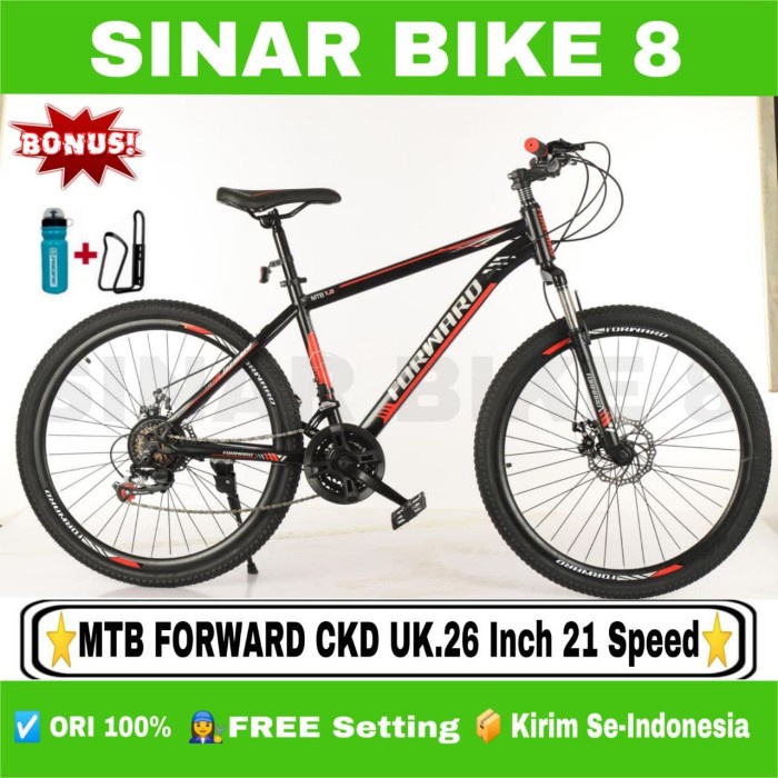 Sepeda Gunung Ukuran 26 Inch MTB FORWARD CKD 21 Speed Rem Cakram Disc Brake