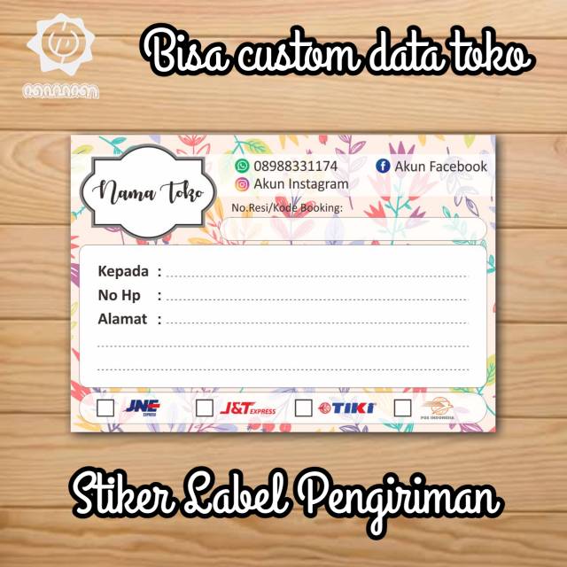

Custom Stiker Label Pengiriman (50 lembar) 10x6.5cm
