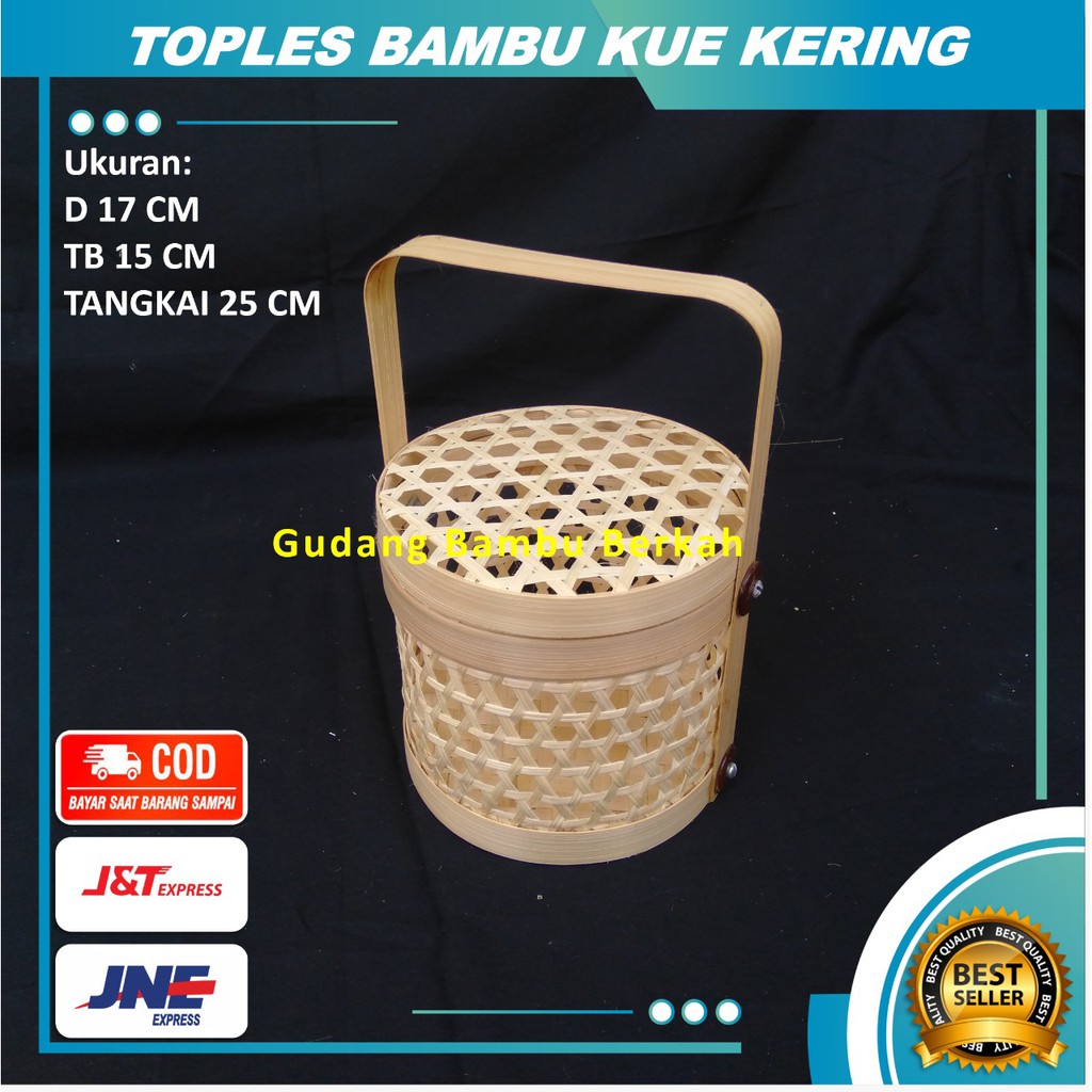 Parcel Souvenir Rantang Bambu Kue kering / Kemasan Toples Bambu Kue Kering Lebaran / Toples Kue