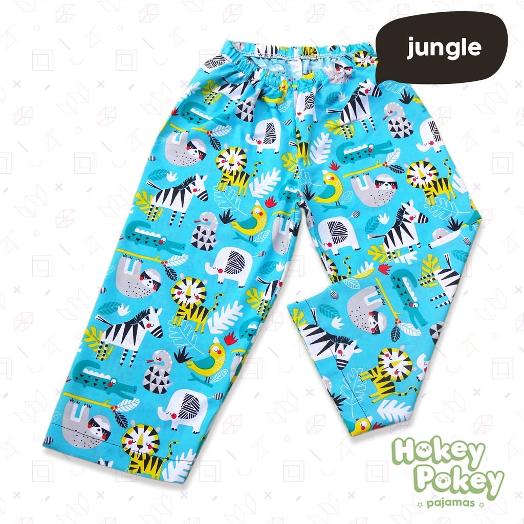 Setelan Baju Tidur Piyama Anak Tanpa Kerah Motif Jungle