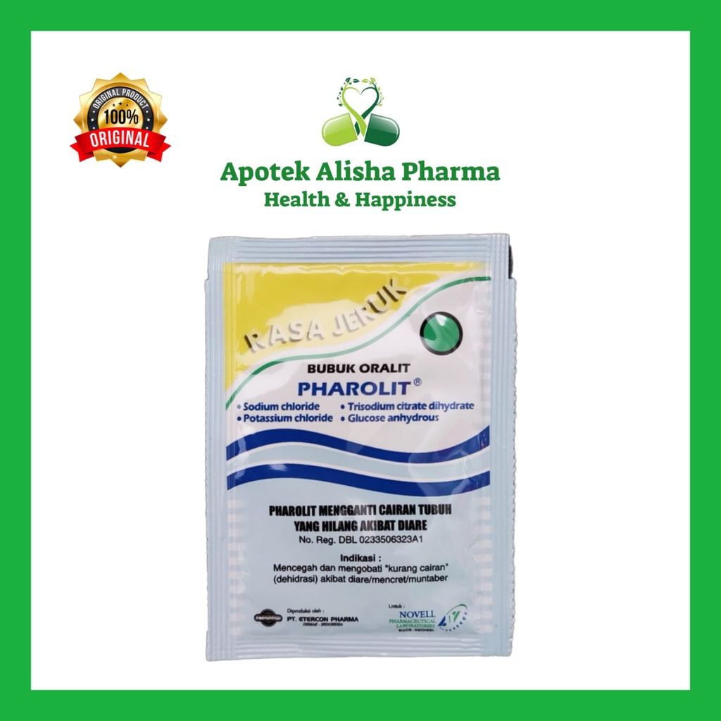 Pharolit Bubuk Oralit (Pack 5sachet) - Parolit Sachet Pengganti Cairan Tubuh Dehidrasi Diare / Mencret Anak / Dewasa