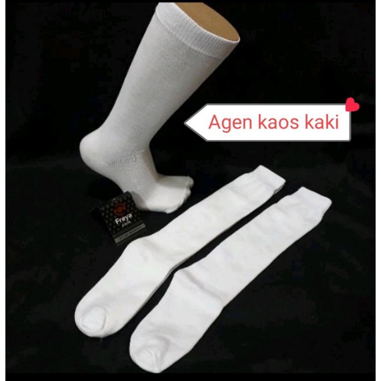 kaos kaki putih polos panjang / kaos kaki sekolah bahan  katun lembut adem sangat nyaman dipakai gambar real pick