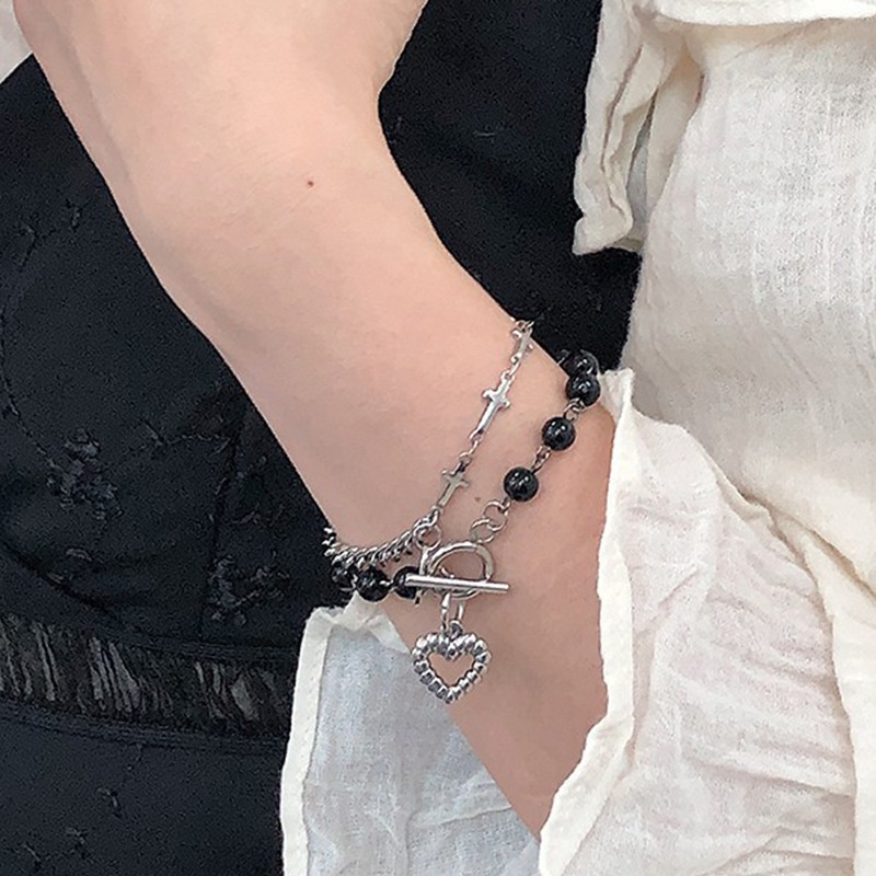 Punk style cross bracelet retro simple love bracelet for women