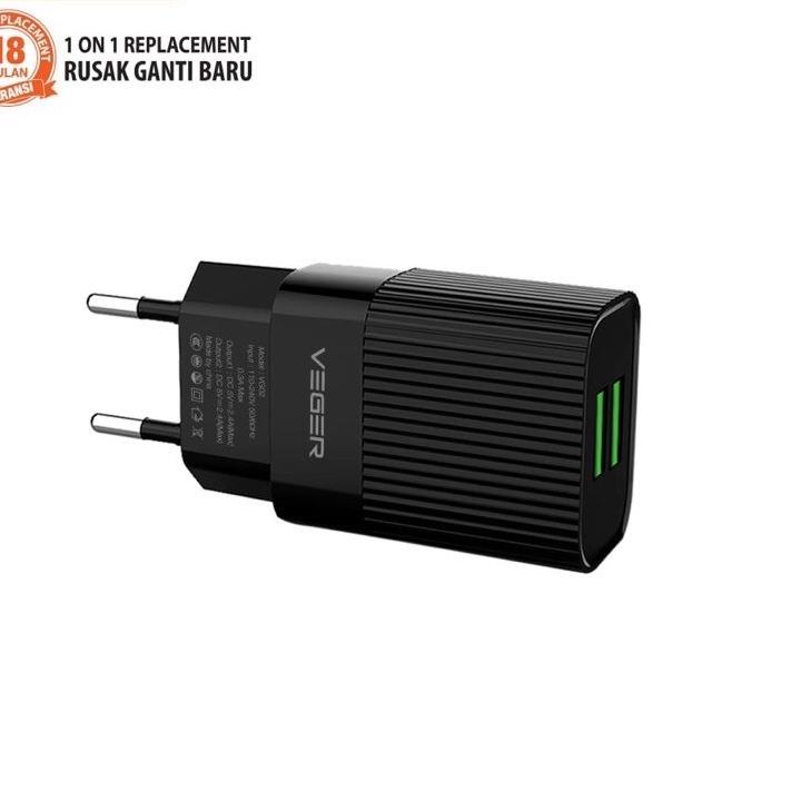 ❊ Charger VEGER dual output VG02 fast charging 2.4a / batok charger VEGER 2.4a 2output ❄