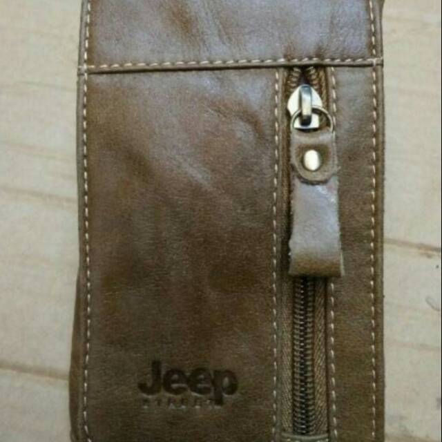 Dompet hp kulit jeep 6308 tinggi 15cm,hpo,pouch,tempat hp, sarung hp diikat pinggang-pria-asli-ori