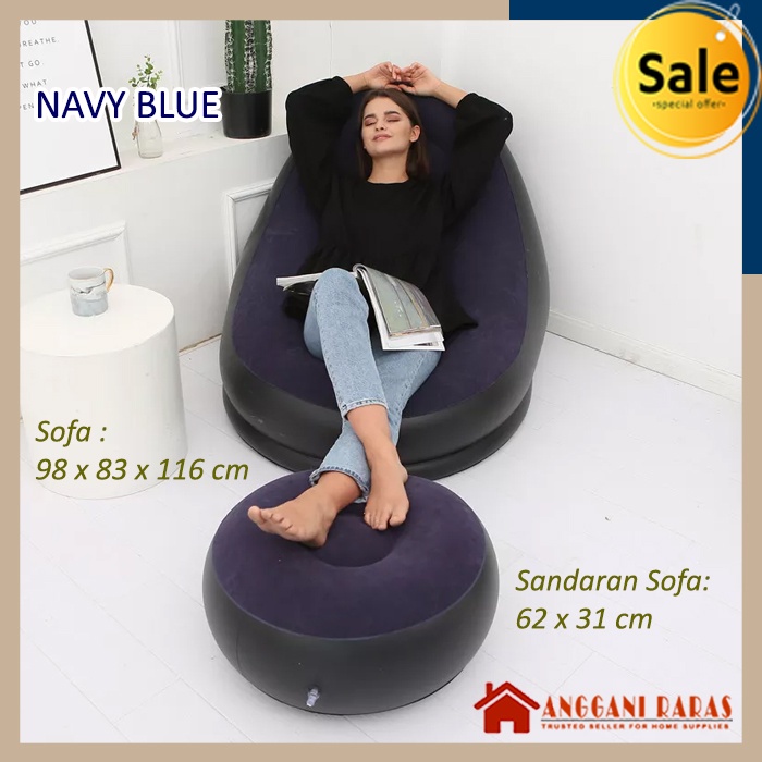 Sofa Angin Sofa Santai Kursi Malas Rebahan Plus Sandaran Kaki