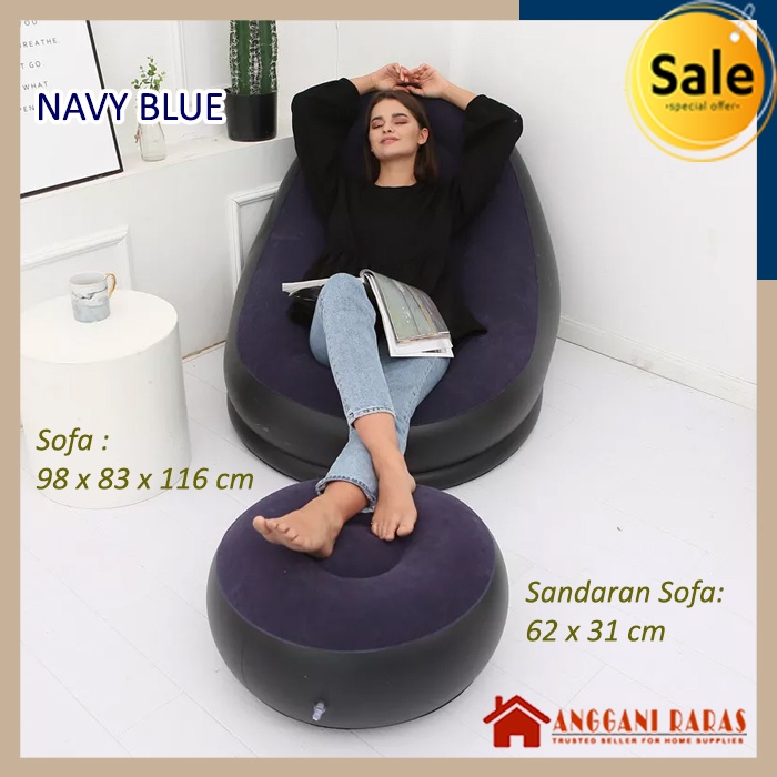 Sofa Angin Sofa Santai Kursi Malas Rebahan Plus Sandaran Kaki