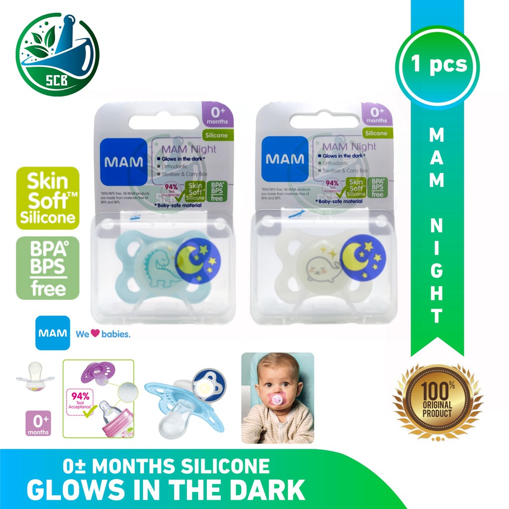 Empeng MAM Night Soothers 0+ Months - Glow in the Dark