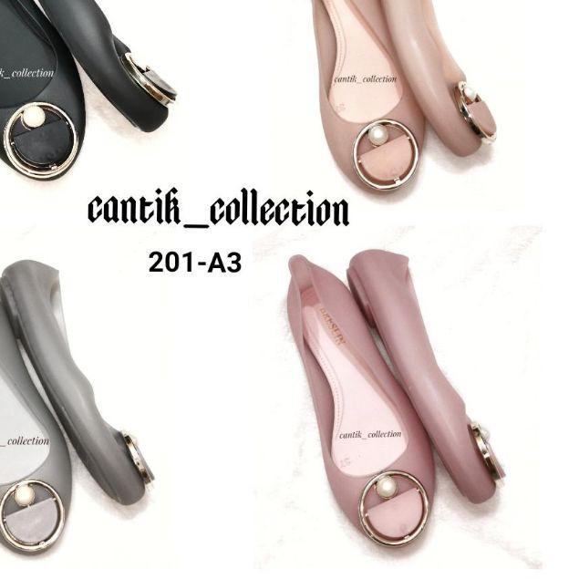 Sepatu Jelly Wanita Breslin Flat Shoes Ring & Pita 201 - Sepatu Karet Jelly Wanita Flat Shoes 201-A3