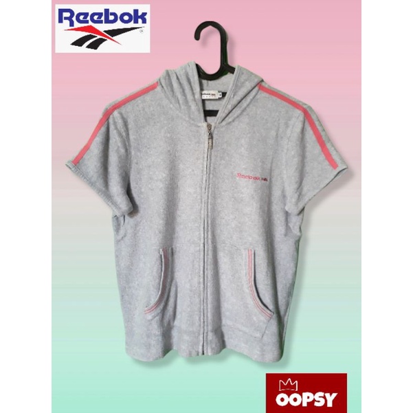 Reebok Jaket Reebok Hoodie Sherpa Sport Olahraga Wanita Cewek Second Thrift Preloved Original