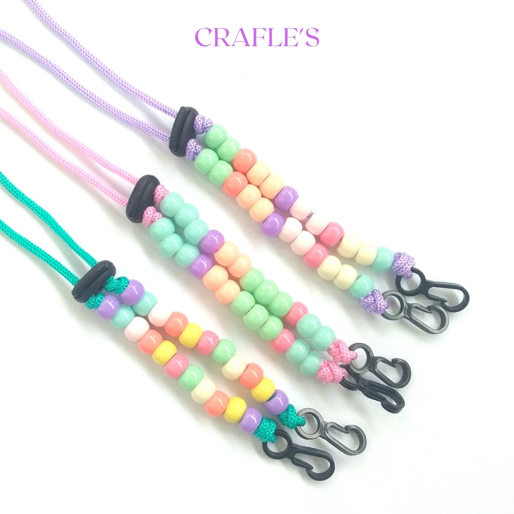 CRAFLE'S BEADS MASK STRAP / STRAP MASKER / KALUNG / TALI / LANYARD plus KONEKTOR