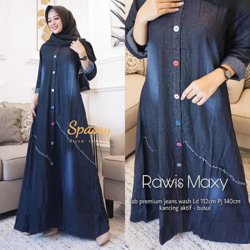 GAMIS JEANS BEST QUALITY // DRESS JEANS TERBARU // GAMIS SYARI KEKINIAN