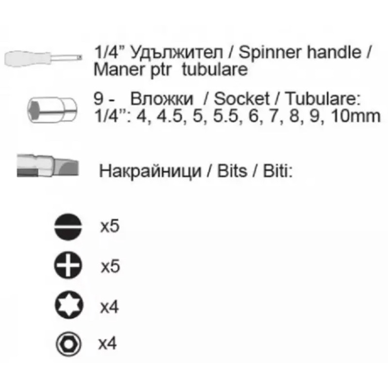 Screwdriver Bit Set 28 PCs/ Kunci Sock + Obeng