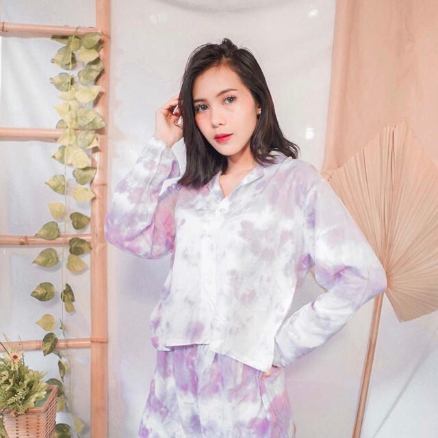 kemeja tie dye / tie dye shirt / set tie dye / baju warna