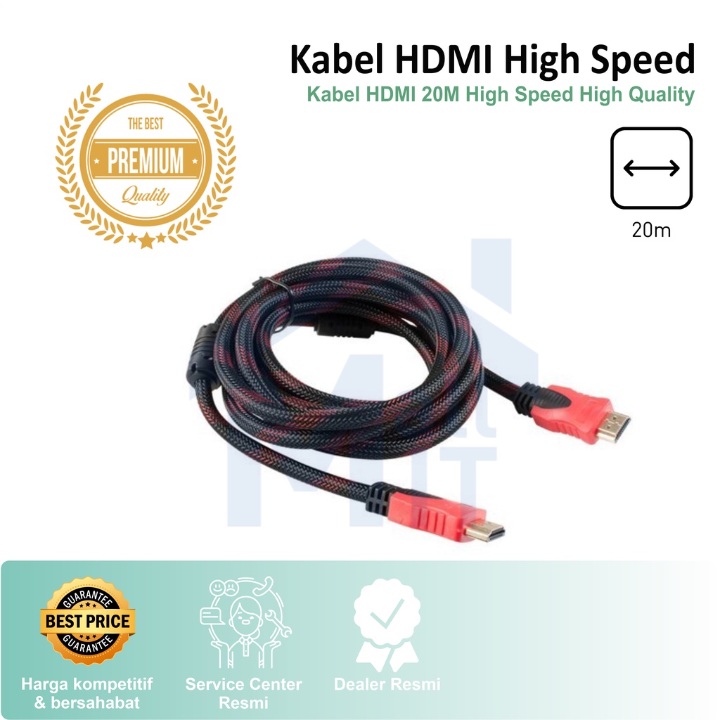 MDN KABEL HDMI 20M HIGH SPEED QUALITY FULL HD 1080P KONSTRUKSI INDUSTRIAL