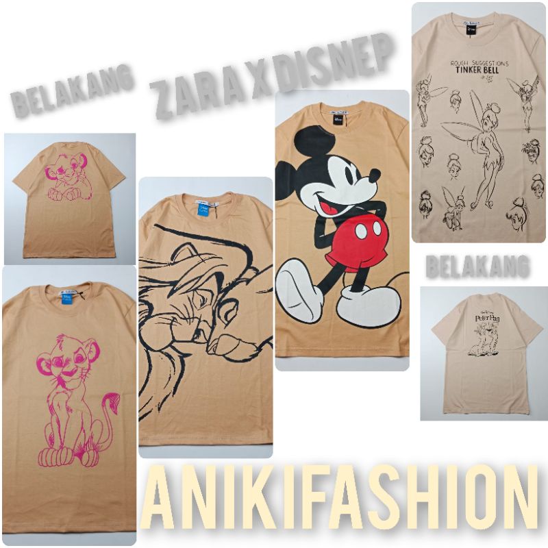 KAOS ZARA THE LION KING / SIMBA / KAOS TINKER BELL / FASHION WANITA/ ZARA MICKEY MOUSE/KAOS OVERSIZE