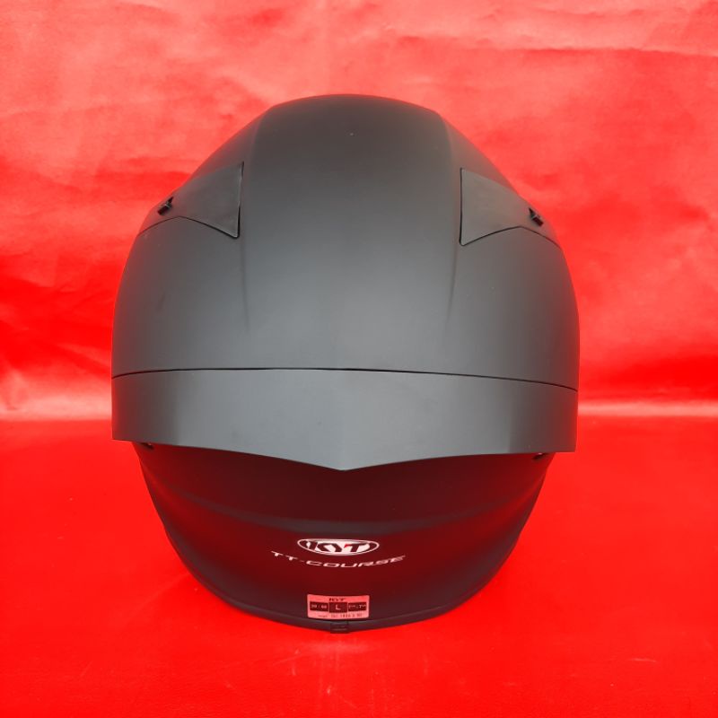 Helm KYT TT COURSE Hitam Doff Solid Black Matt Polos Original Visor Flat Clear Bening Ready Top Pinlock