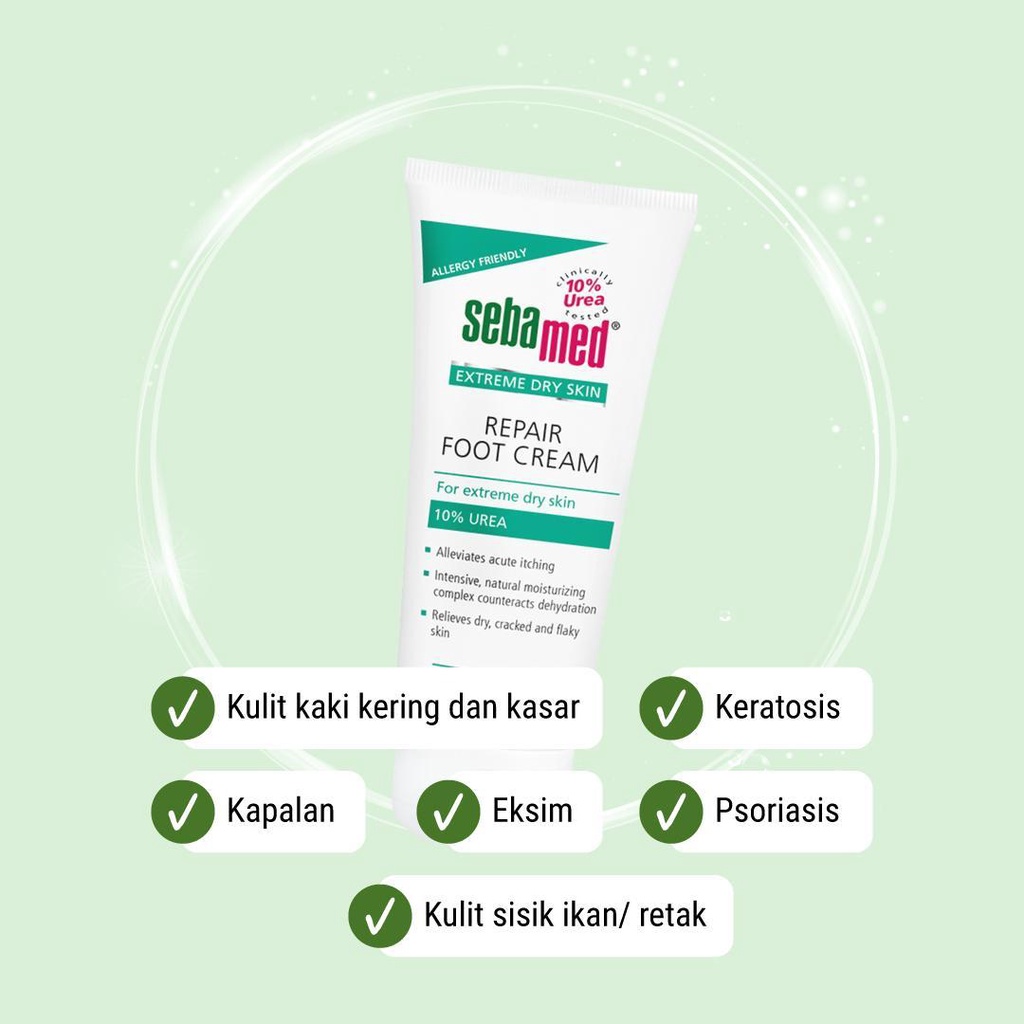 Sebamed Repair Foot Cream Extreme Dry Skin Repair Urea 100 ML 100ML krim kaki kulit kering kasar Krim Eksim