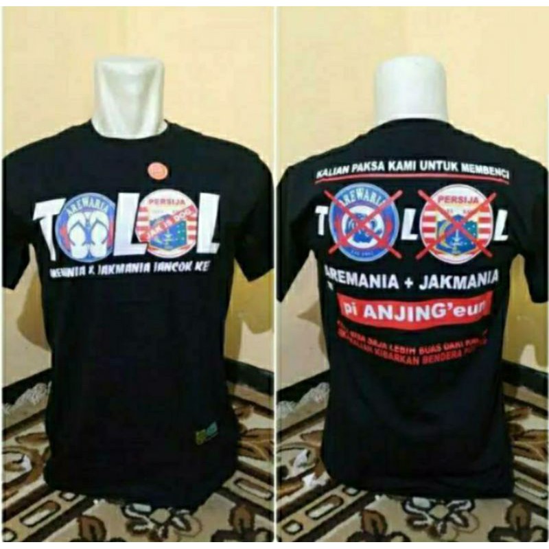 Kaos TOLOL Rasis Anti Arema JANC0K Persija KERE Versi Viking Bonek Hitam Terbaru 2020