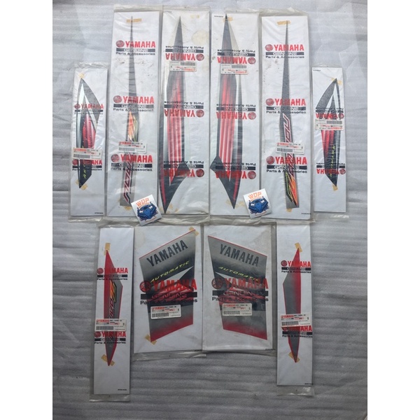 Striping nouvo z original yamaha set sticker nouvo striping nouvo z list body nouvo z merah silver
