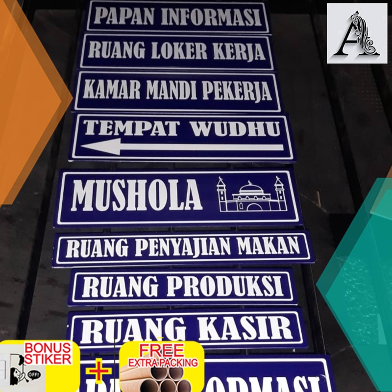 

Grosir sign board acrylicsign label akrilik custom 5x20
