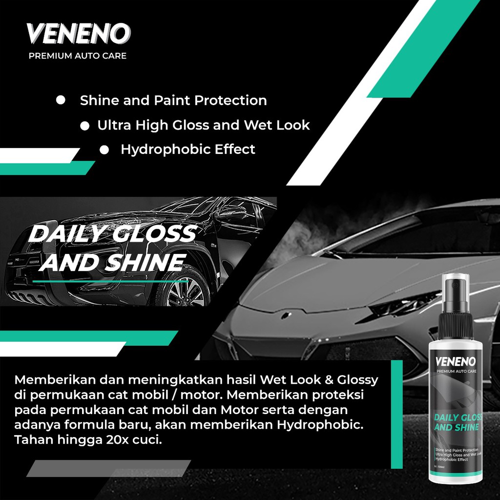 PAKET BEST SELLER : Veneno Ultimate Nano Coating &amp; Daily Gloss And Shine