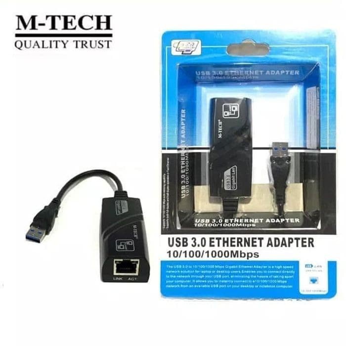 Jual USB 3.0 to Adapter 10/100/1000Mbps USB Lan Gigabit MTech