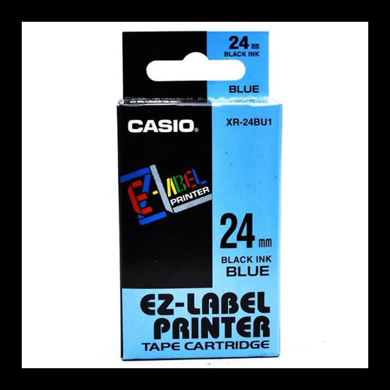 

BARU CASIO EZ LABEL PRINTER XR-24BU1 24MM BLACK ON BLUE LABEL PRINTER TAPE PAKET ALAT TULIS TERMURAH