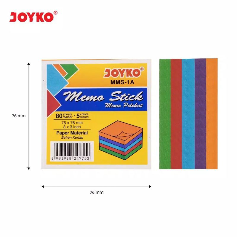 

Memo Stick / Sticky Notes / Kertas Memo / Memo Tempel Joyko MMS-1A