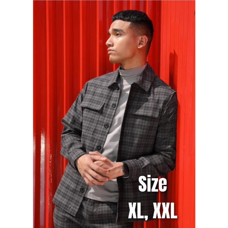 ROYAL TARTAN JACKET GREY ON BLACK SIZE XL XXL by Preppstudio