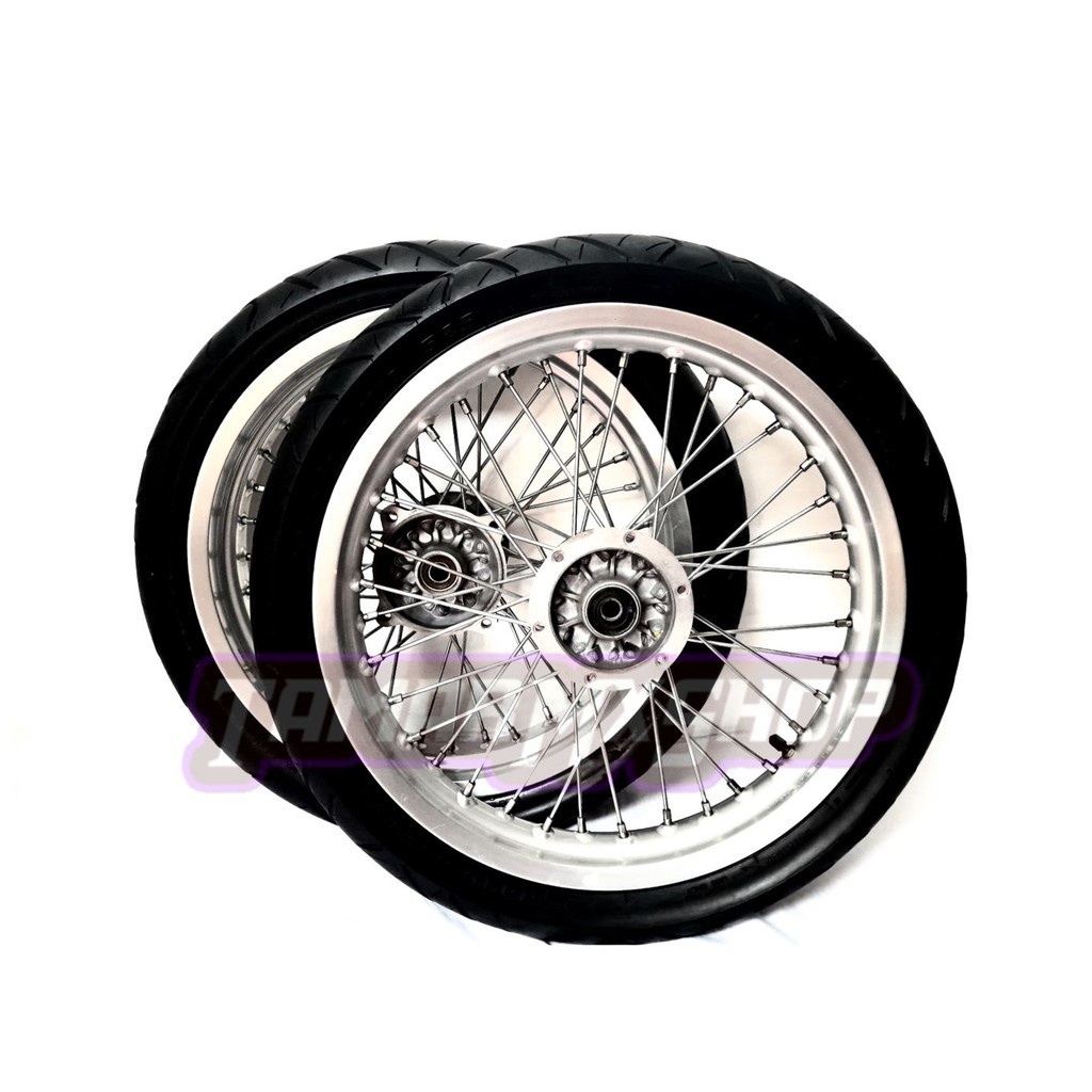 Wheelset Roda Set Supermoto Kawasaki D-Tracker 150 New Original Copotan Motor PNP KLX BF G L D-T 150