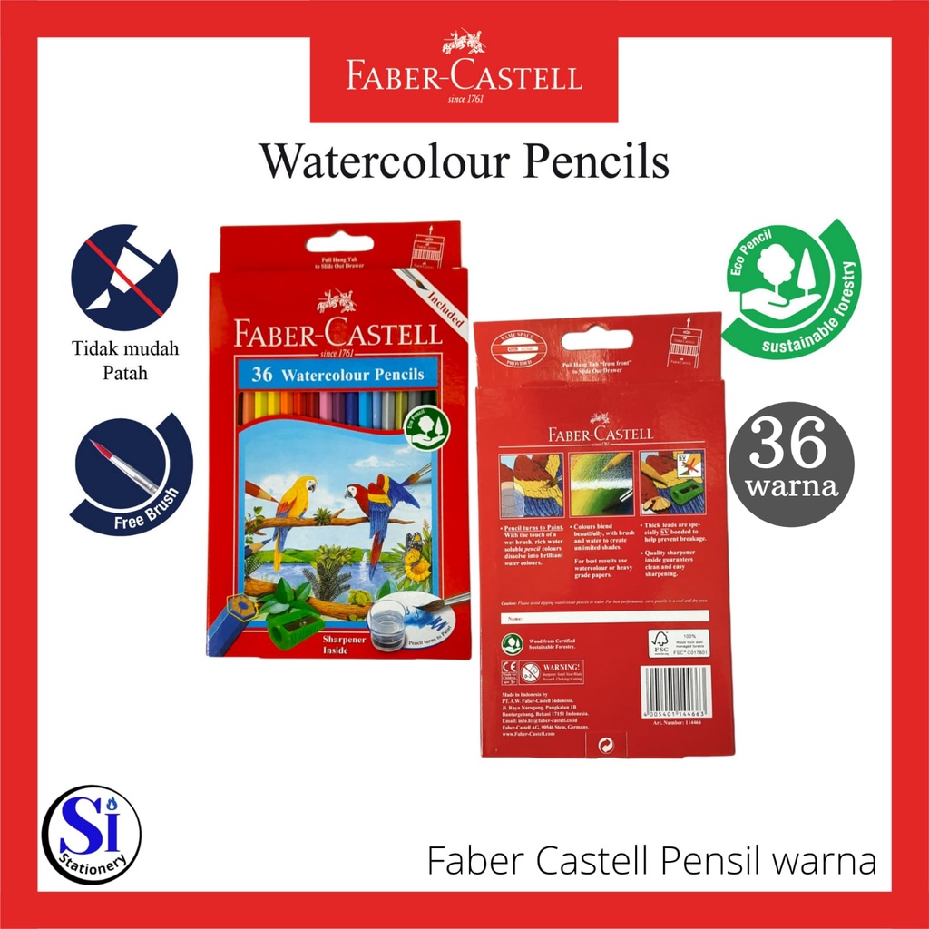 

Pensil Warna Faber Castell/Watercolour Pencils 36 warna Panjang