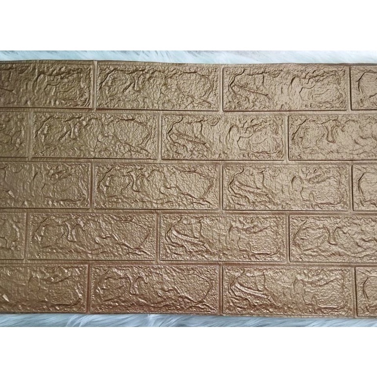 Wallpaper Dinding Foam 3D Kecil Motif Batu Bata / Wallpaper Dinding Foam GM509 / 521 [1KG=26PCS]-LIGHT BROWN