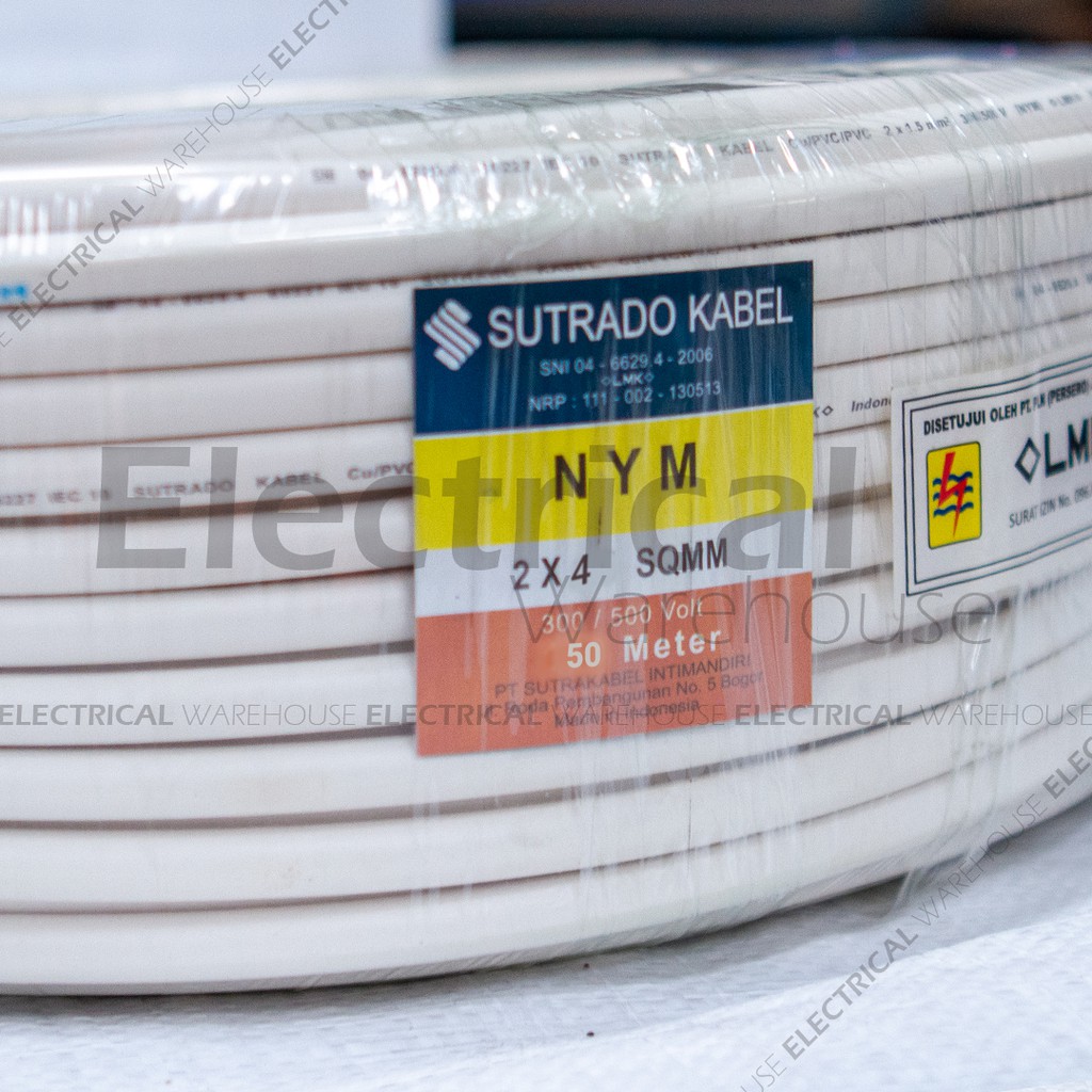 Kabel Listrik NYM 2x4mm2 SUTRADO Meteran ( 2x4mm 2x4 Mm 2 X 4 Mm2 )