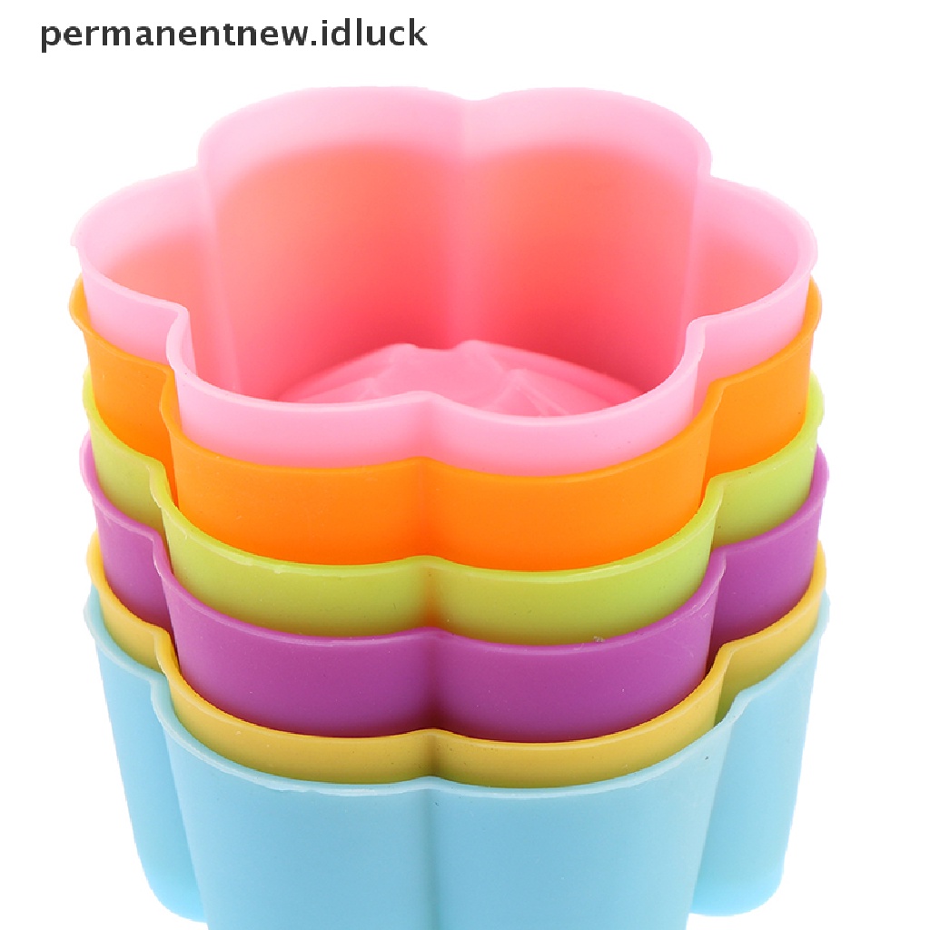 6 Pcs / Set Cetakan Kue Bentuk Segitiga Warna Ungu Emas Bahan Silikon Untuk Dekorasi